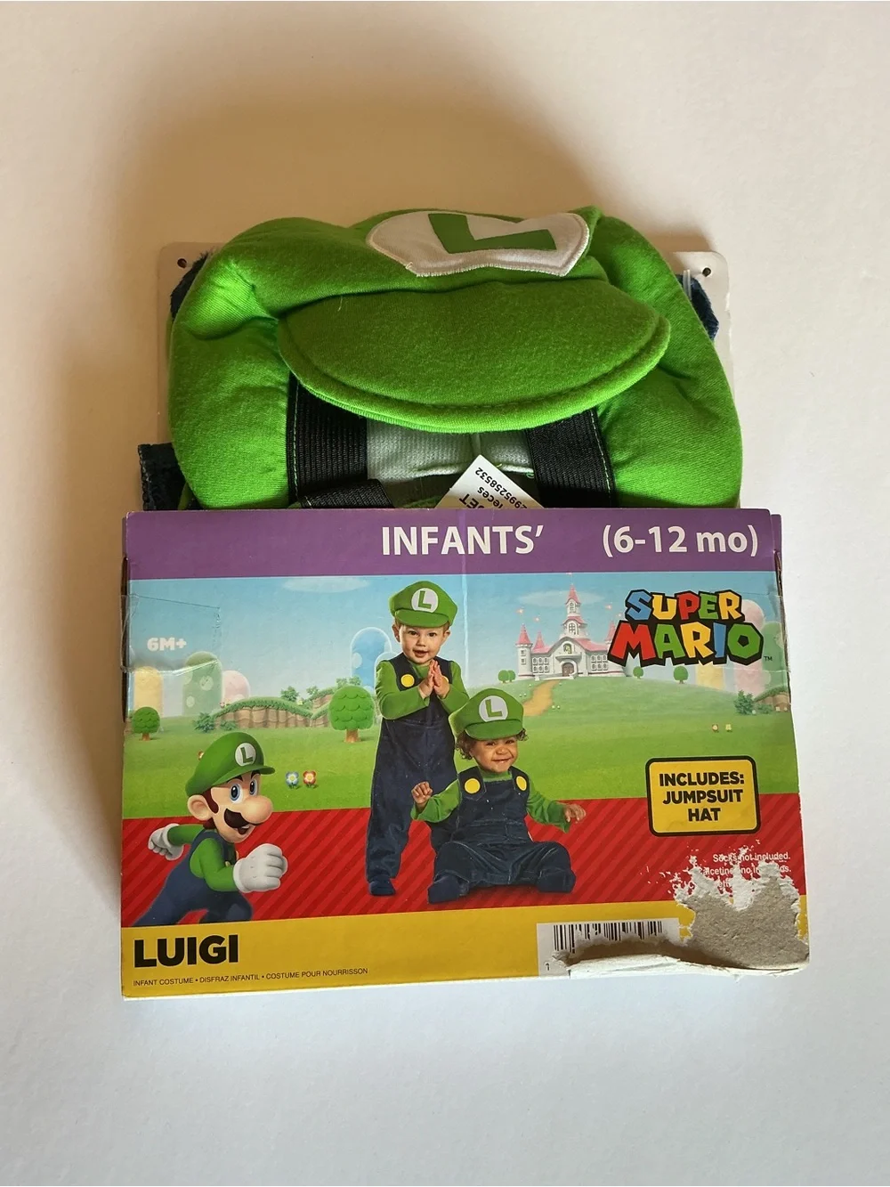 NWT Nintendo Luigi Super Mario Halloween Costume Infant Size 6-12mos by Disguise